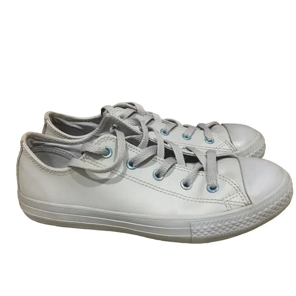 Unisex Leather Converse Sneakers sz 3 youth Converse All Star Grey Low Top